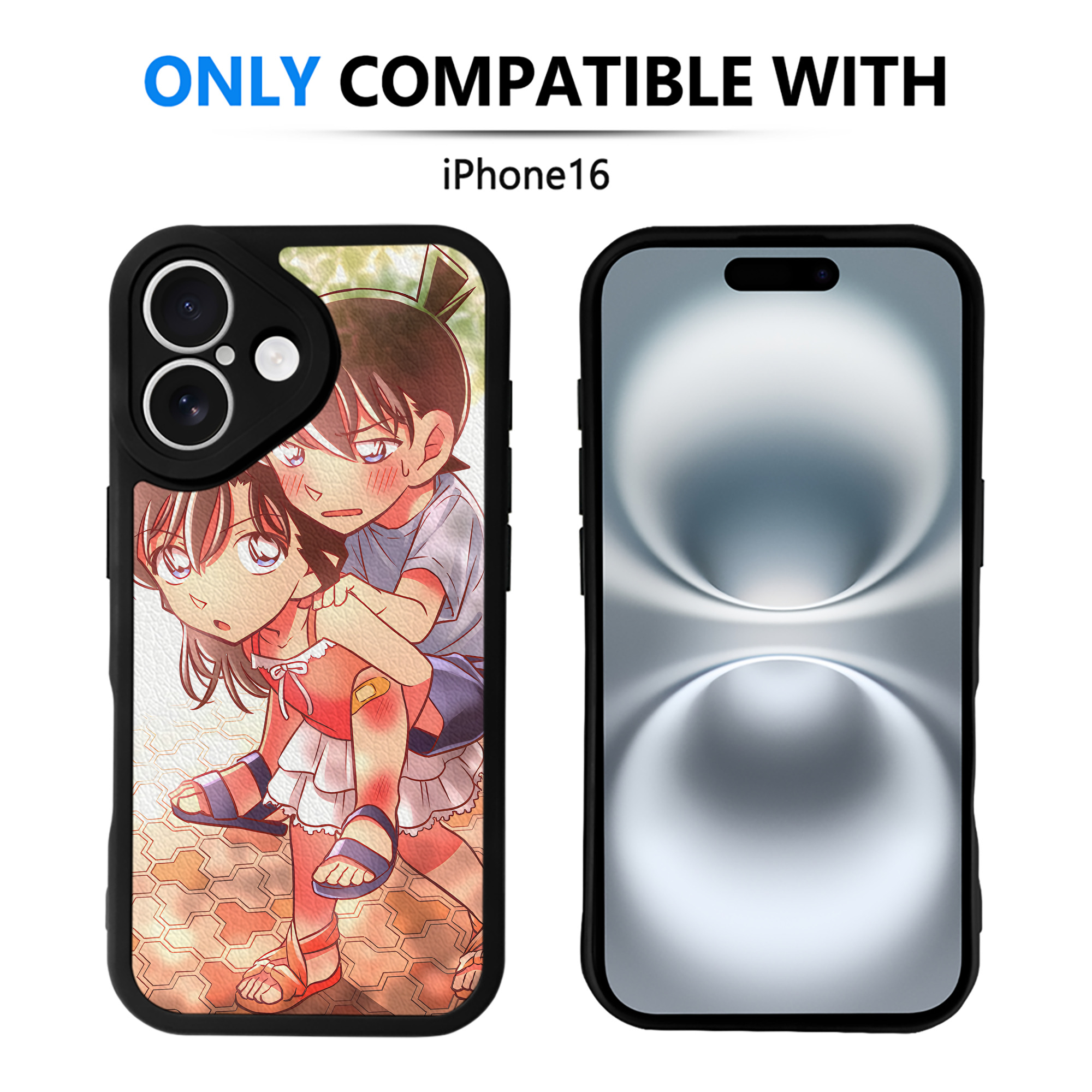 （画像用） 名探偵コナン Detective Conan 【iPhone 16シリーズ対応】シリコンスマホケース（レザー調） 材質：シリコン